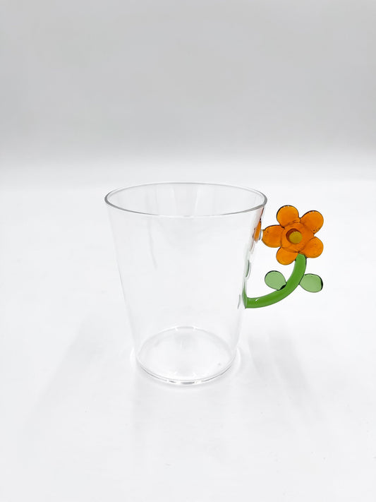 mug en verre 3D fleur