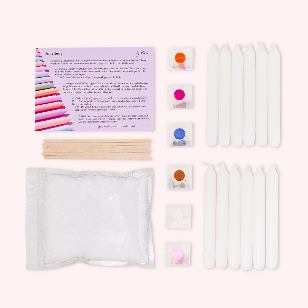 Bougies DIY Box Dip Dye : Édition Pastel