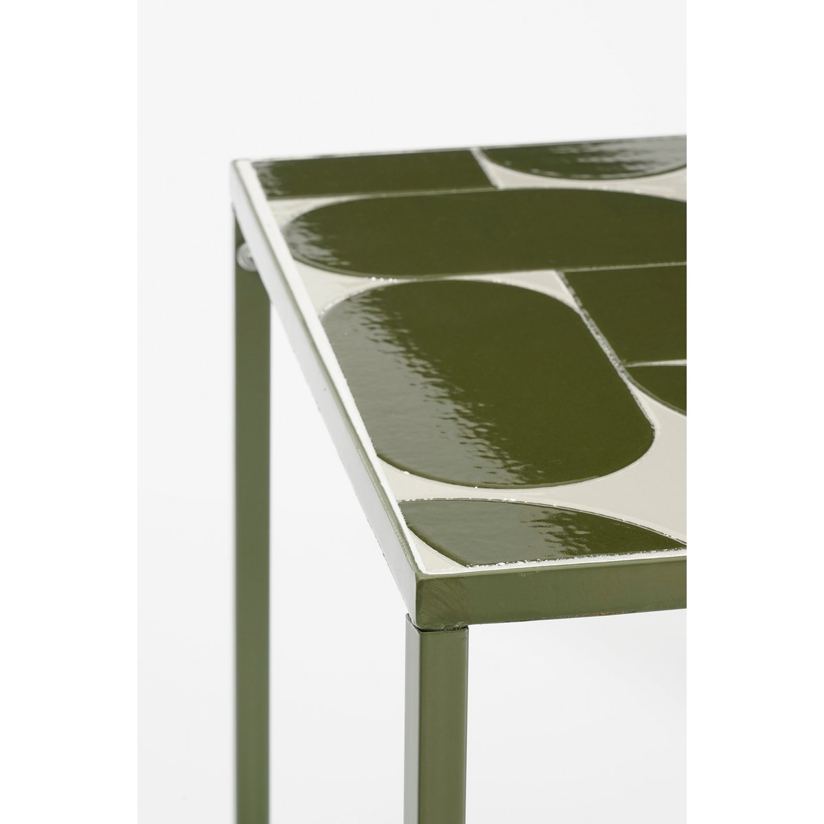 Table basse Bologne à l'extérieur - L99 x B41 x H46 cm - Métal - vert foncé