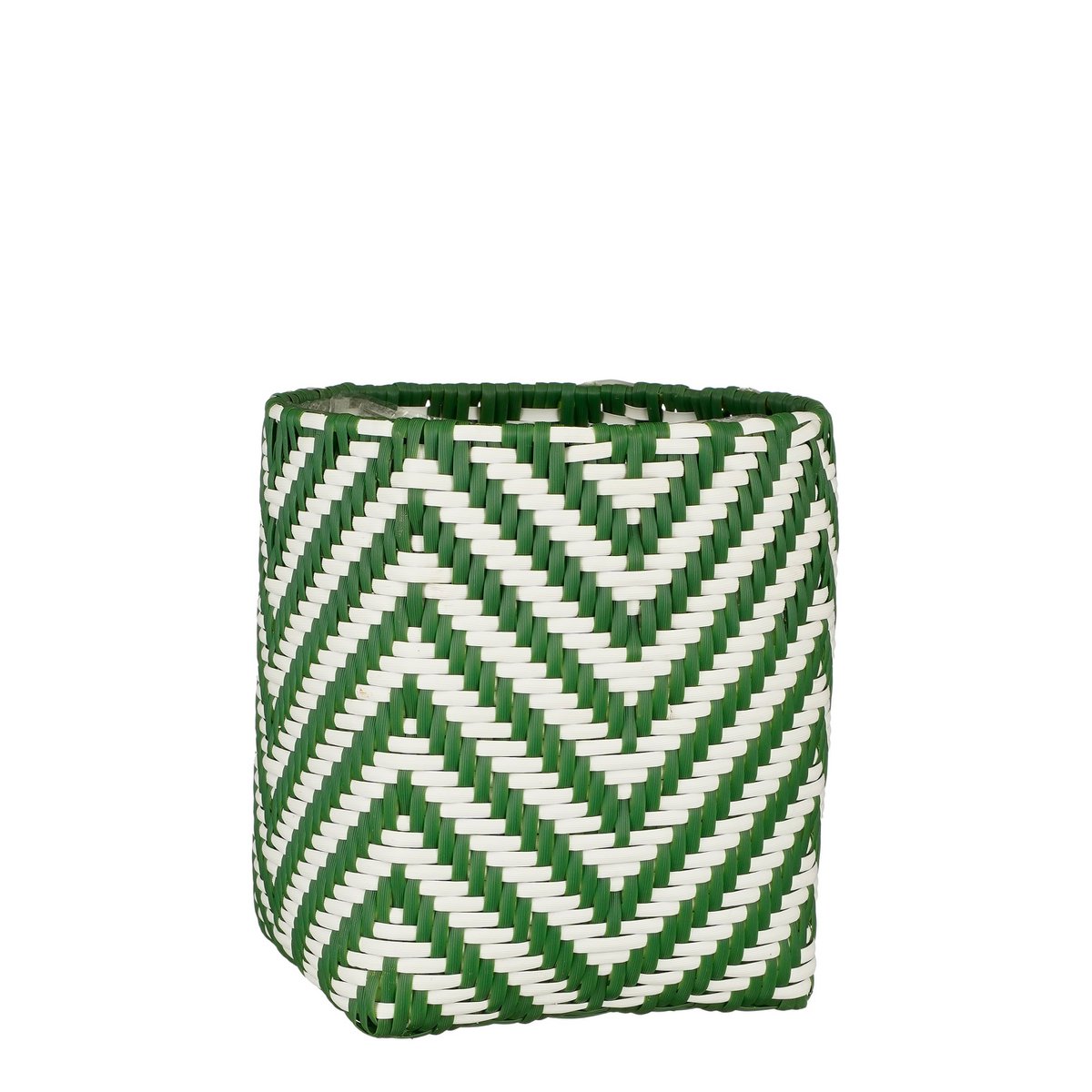 Panier à plantes d'extérieur Merlijn - Lot de 3 - H26 x Ø24 cm - Plastique recyclé - Vert foncé, Blanc