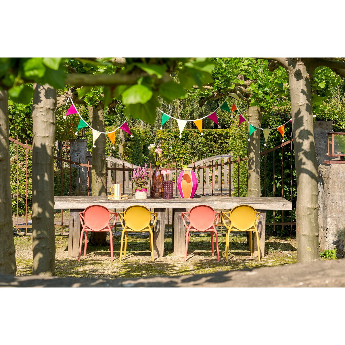 Chaise de jardin Nebraska - L56 x l57 x H80 cm - Polypropylène - Ocre