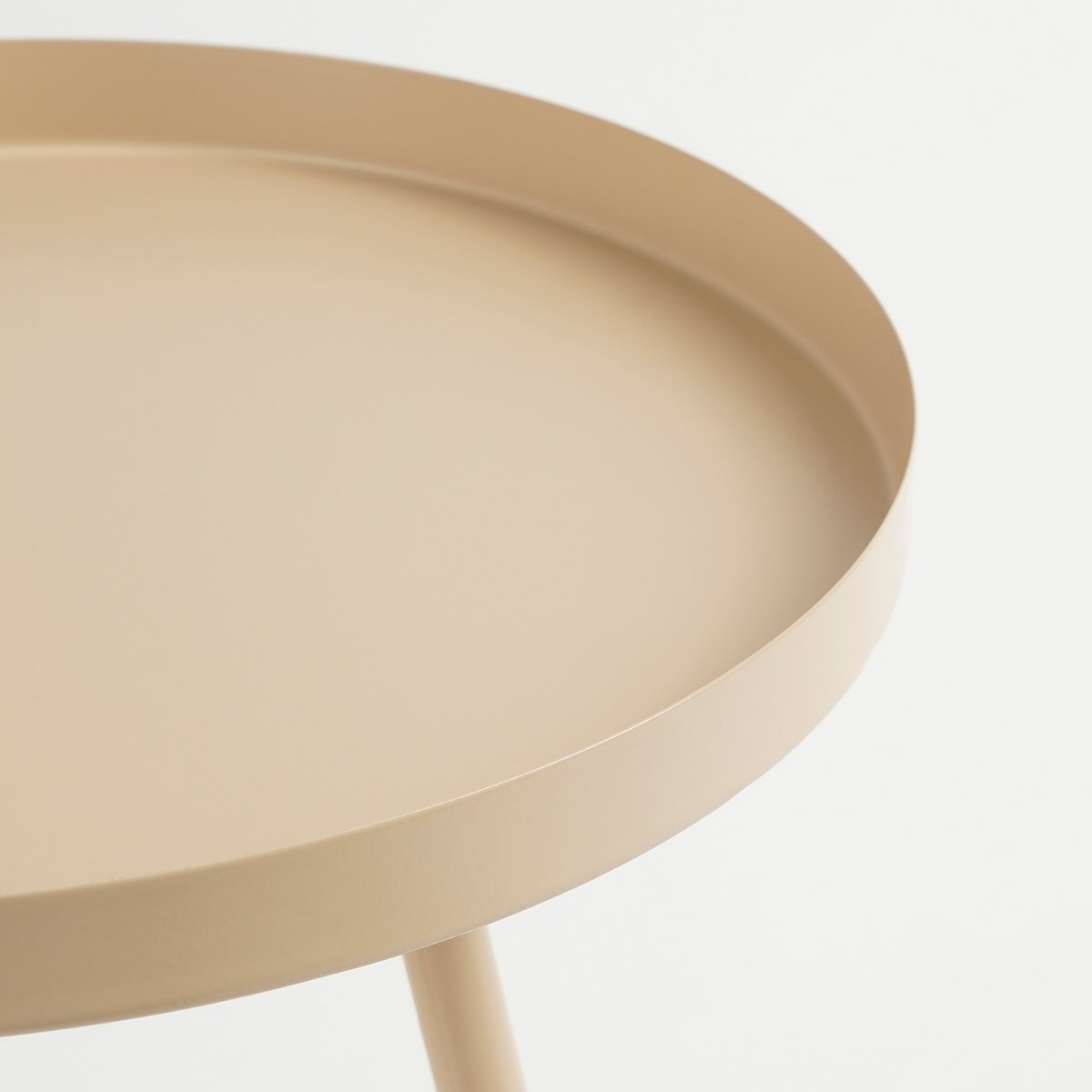 Table d'appoint Flores / H38 x Ø34 cm - Métal - Beige