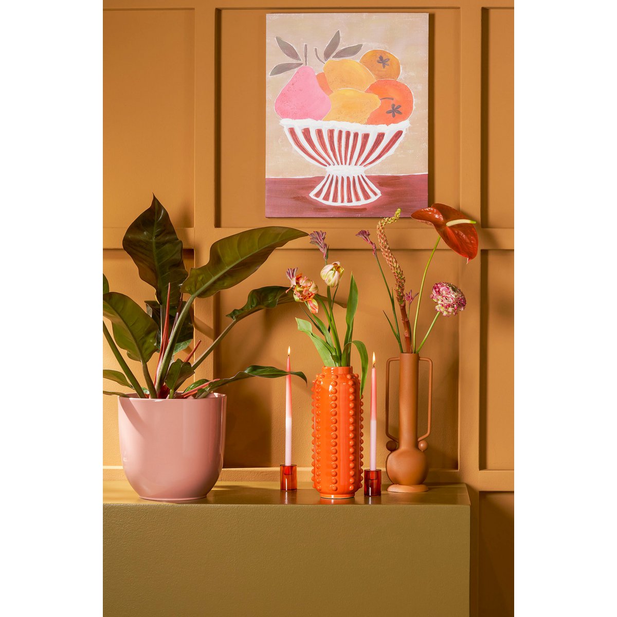 Vase Boaz - H30 x Ø11 cm - Céramique - Orange