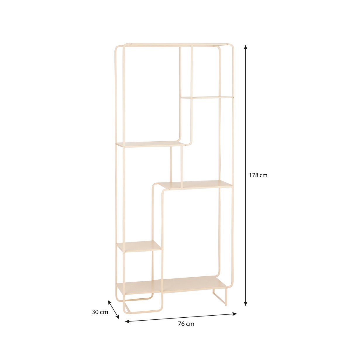 Jules Armoire ouverte - L76 X B30 X H178 cm - Métal - marron clair