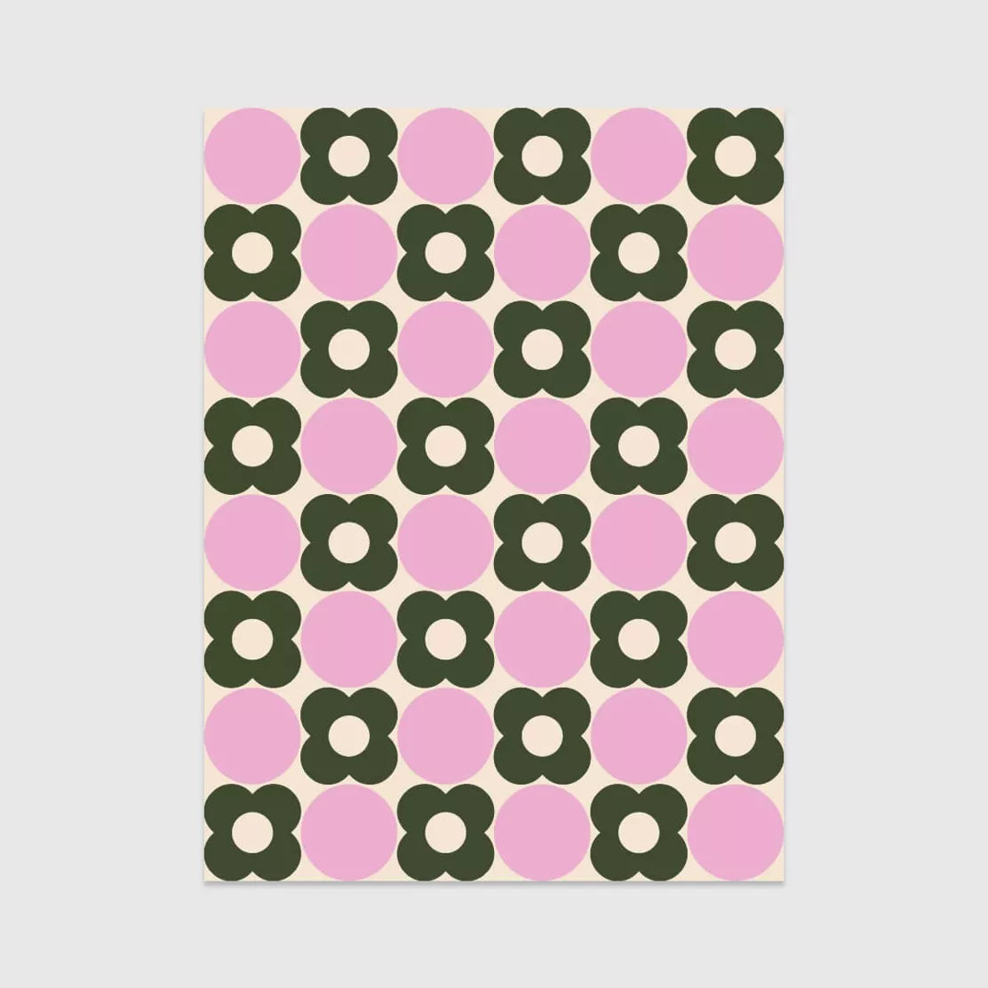 AFFICHE - MOTIF FLORAL À POIS (50 x 70 cm)