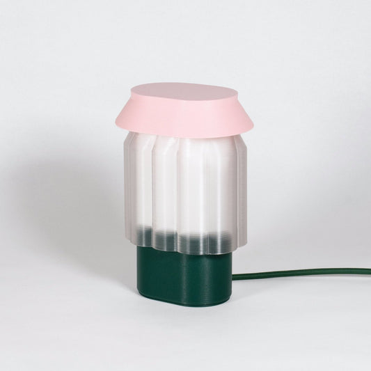 LAMPE NOUR -   vert forêt/rose