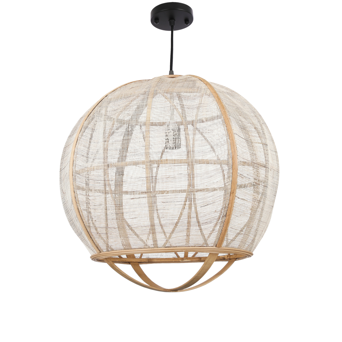 Lampe à Suspension Pella / H50 x Ø51 cm - Lin - Beige
