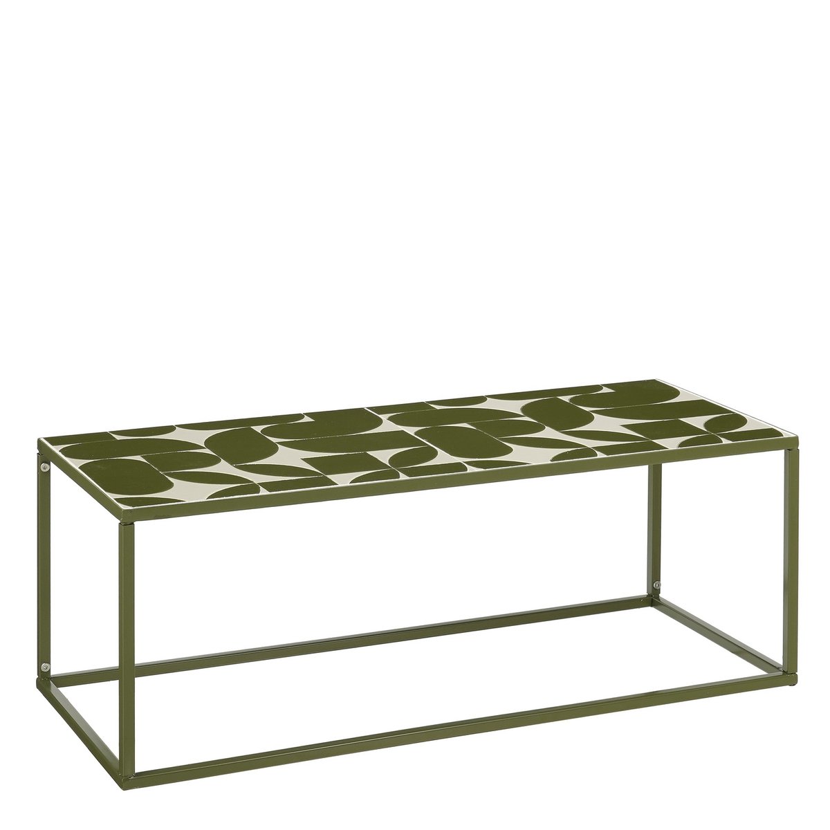 Table basse Bologne à l'extérieur - L99 x B41 x H46 cm - Métal - vert foncé