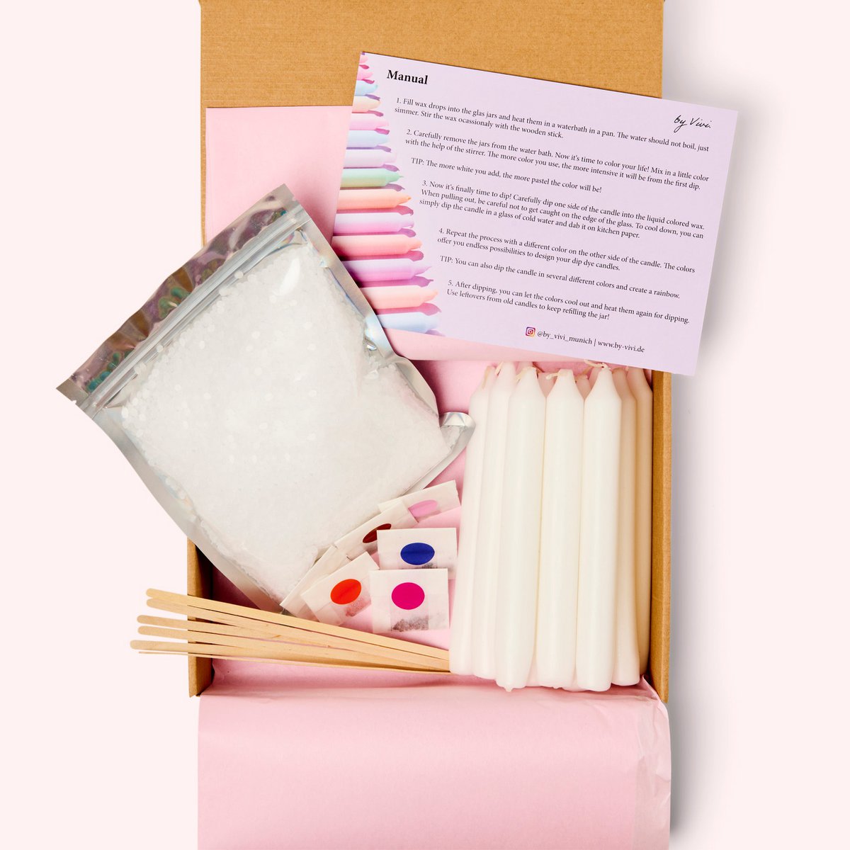 Bougies DIY Box Dip Dye : Édition Pastel