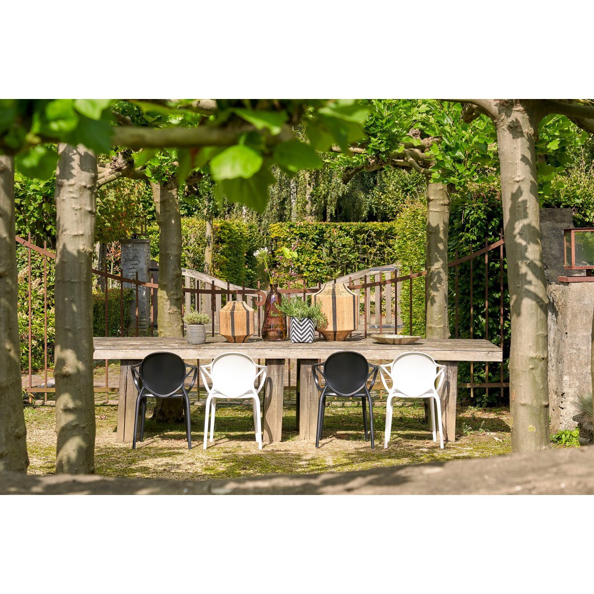 Chaise de jardin Nebraska - L56 x l57 x H80 cm - Polypropylène - Blanc