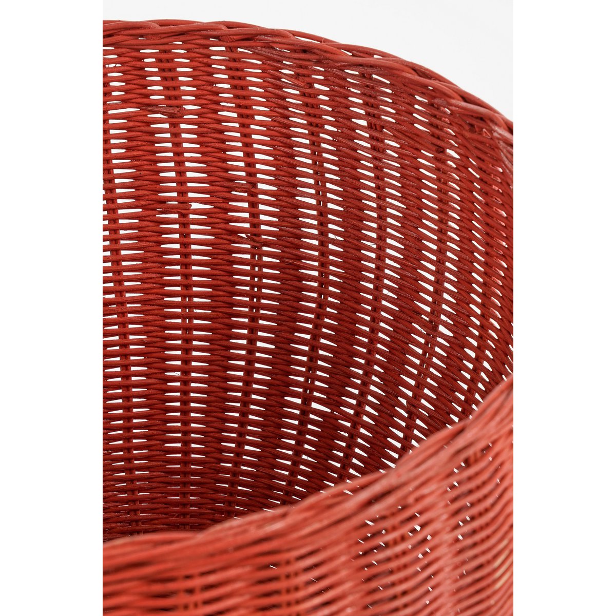 Panier de Rangement avec Couvercle - Lot de 2 - H48 x Ø30 cm - Rotin - Rouge