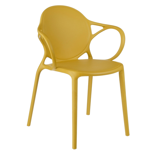 Chaise de jardin Nebraska - L56 x l57 x H80 cm - Polypropylène - Ocre