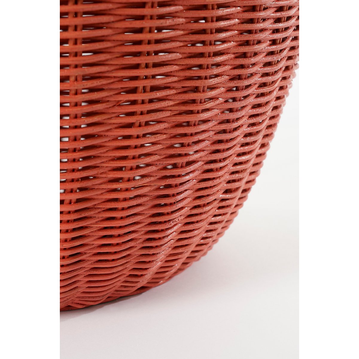 Panier de Rangement avec Couvercle - Lot de 2 - H48 x Ø30 cm - Rotin - Rouge