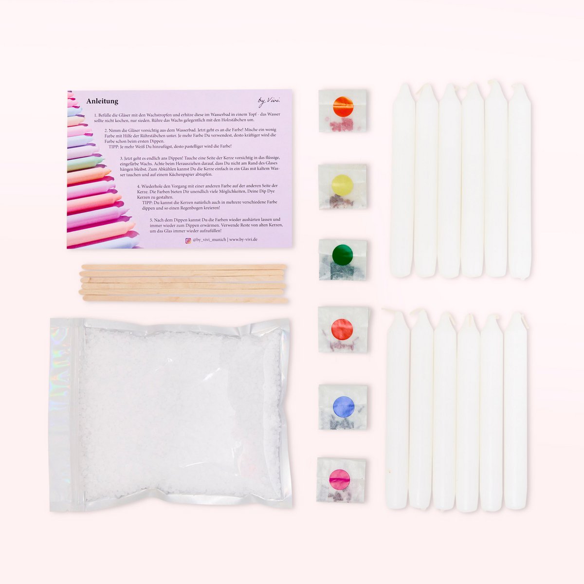 Bougies DIY Box Dip Dye : Édition Arc-en-Ciel