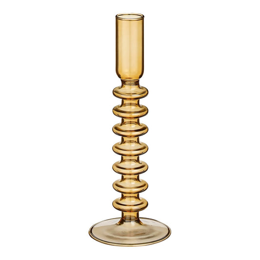 Bougeoir Agios / H20 x Ø8 cm - Verre - Marron