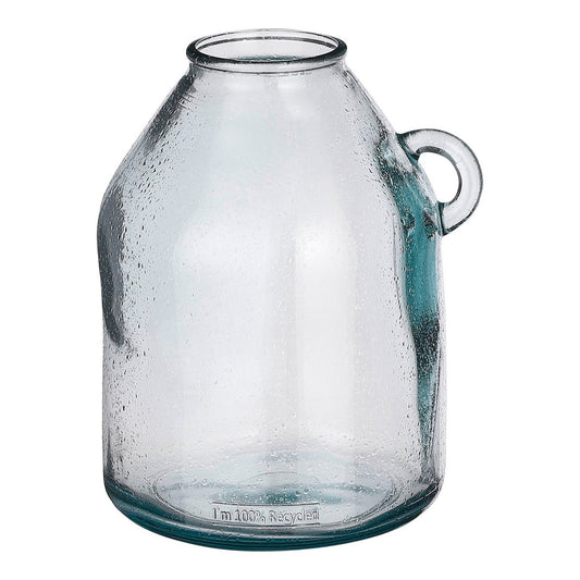 Vase Bouteille Sitia - H26 x Ø21 cm - Verre recyclé - Bleu Clair