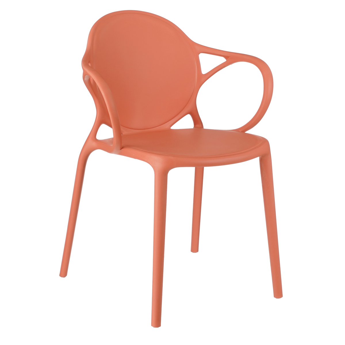 Chaise de jardin Nebraska - L56 x l57 x H80 cm - Polypropylène - Saumon