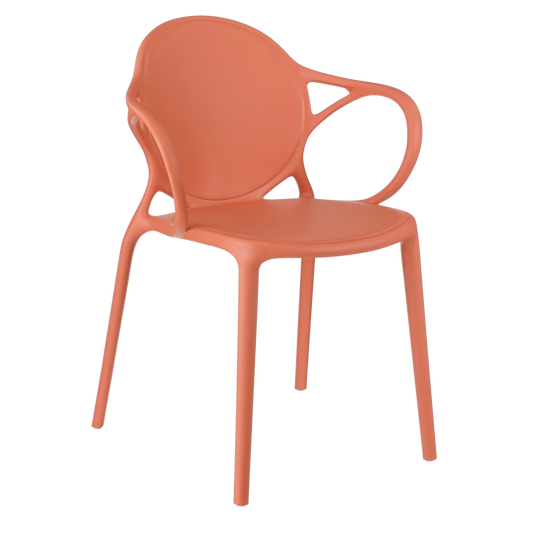 Chaise de jardin Nebraska - L56 x l57 x H80 cm - Polypropylène - Saumon