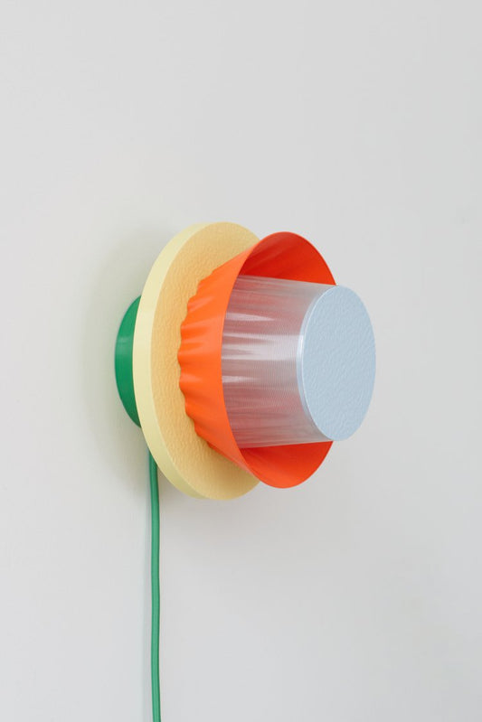 Applique Mina ø17cm + câble - bleu ciel/orange/jaune  pastel/vert