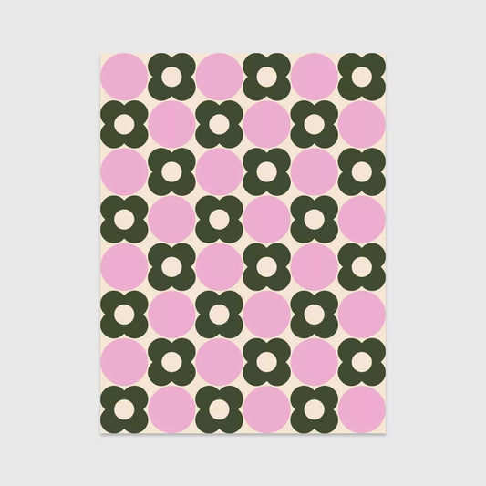 AFFICHE - MOTIF FLORAL À POIS (50 x 70 cm)