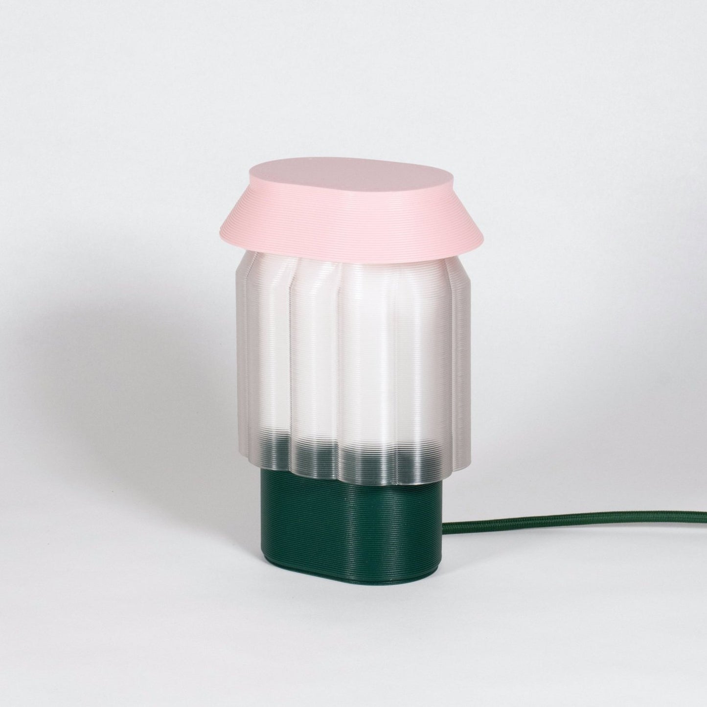 LAMPE NOUR -   vert forêt/rose