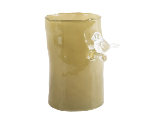 Vase Oiseau sur branche _ VERT