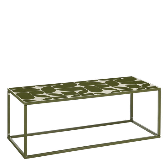 Table basse Bologne à l'extérieur - L99 x B41 x H46 cm - Métal - vert foncé
