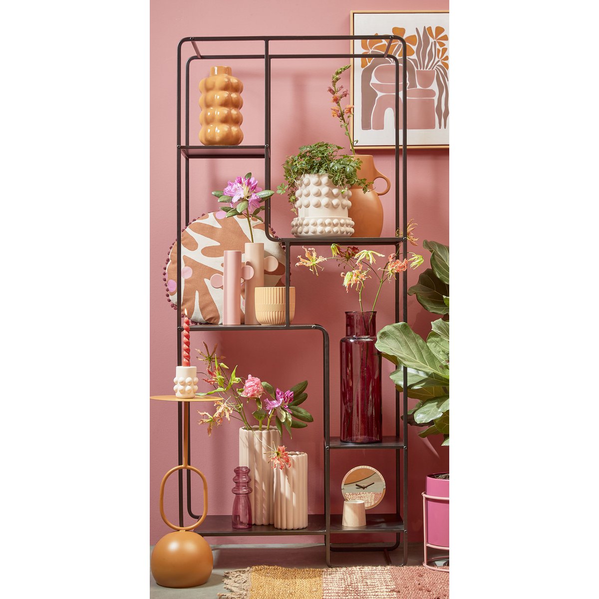Etagère Jules - L76 x l30 x H178 cm - Métal - Noir