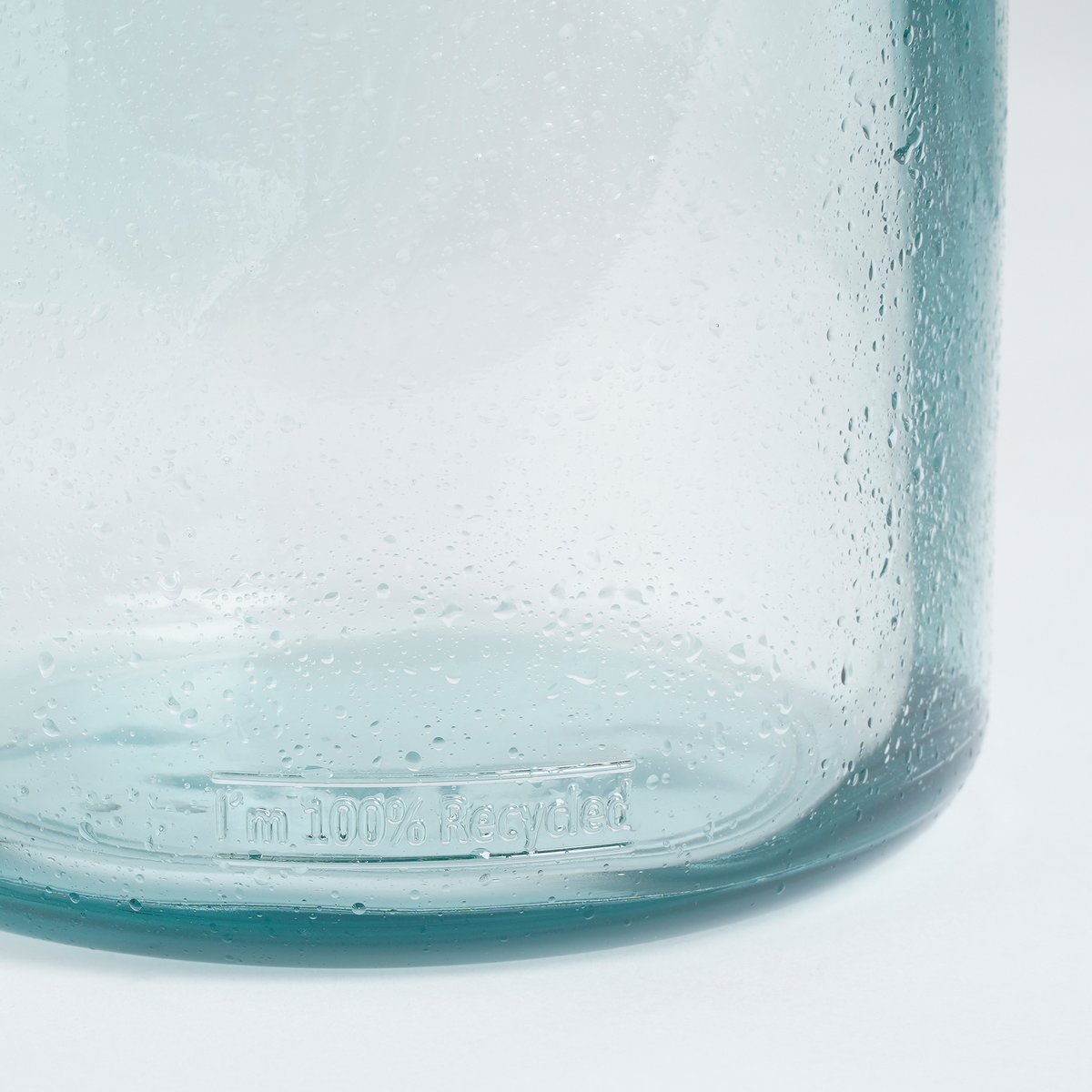 Vase Bouteille Sitia - H26 x Ø21 cm - Verre recyclé - Bleu Clair