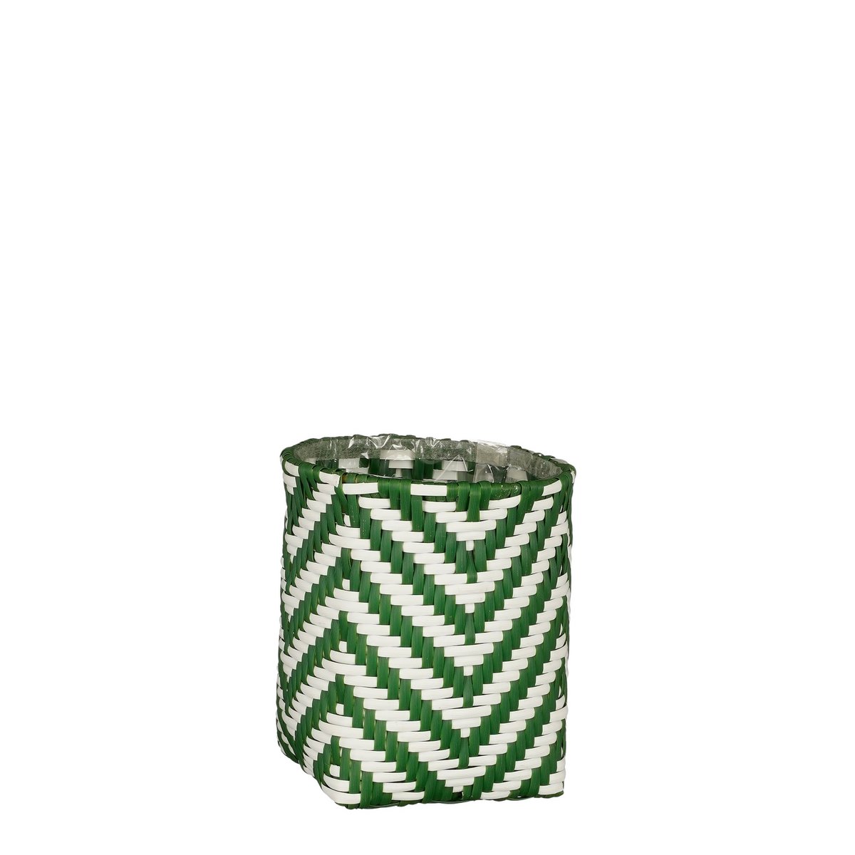 Panier à plantes d'extérieur Merlijn - Lot de 3 - H26 x Ø24 cm - Plastique recyclé - Vert foncé, Blanc
