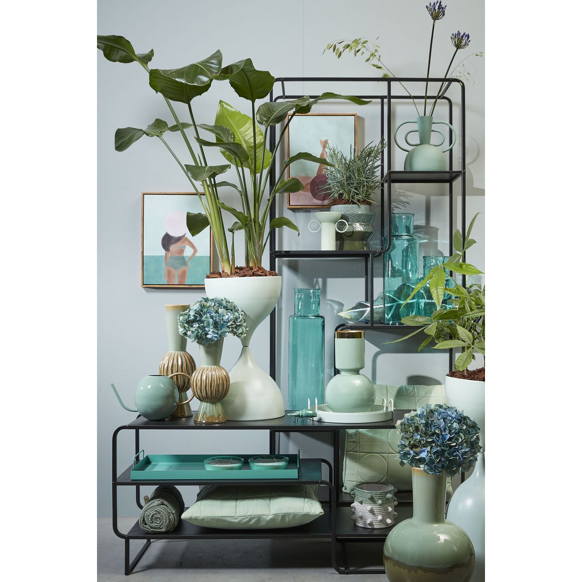 Etagère Jules - L76 x l30 x H178 cm - Métal - Noir