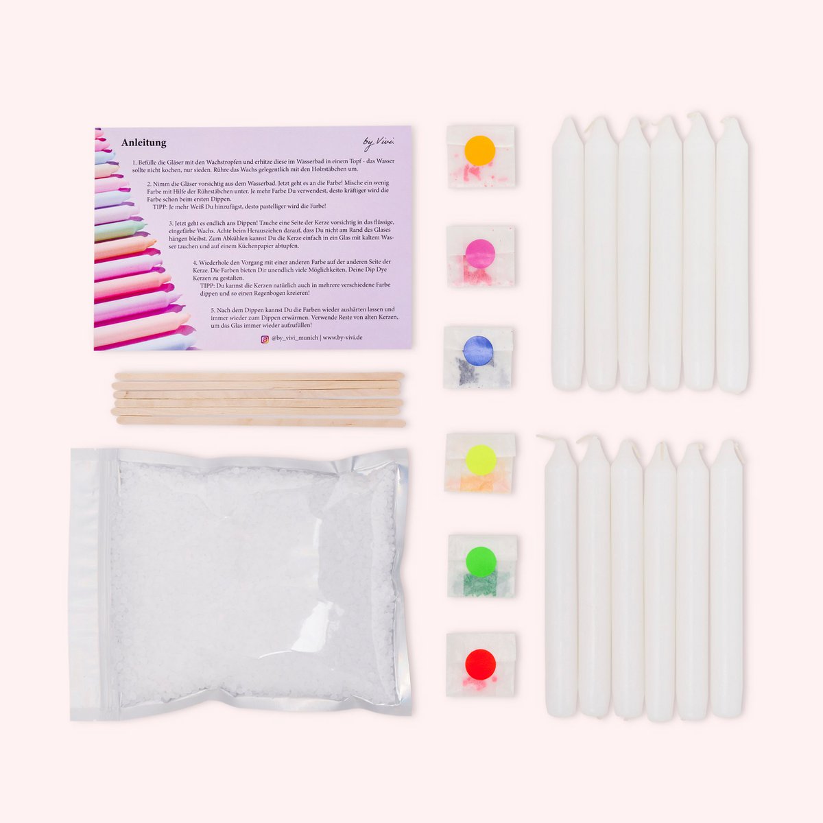 Bougies DIY Box Dip Dye : Édition Néon