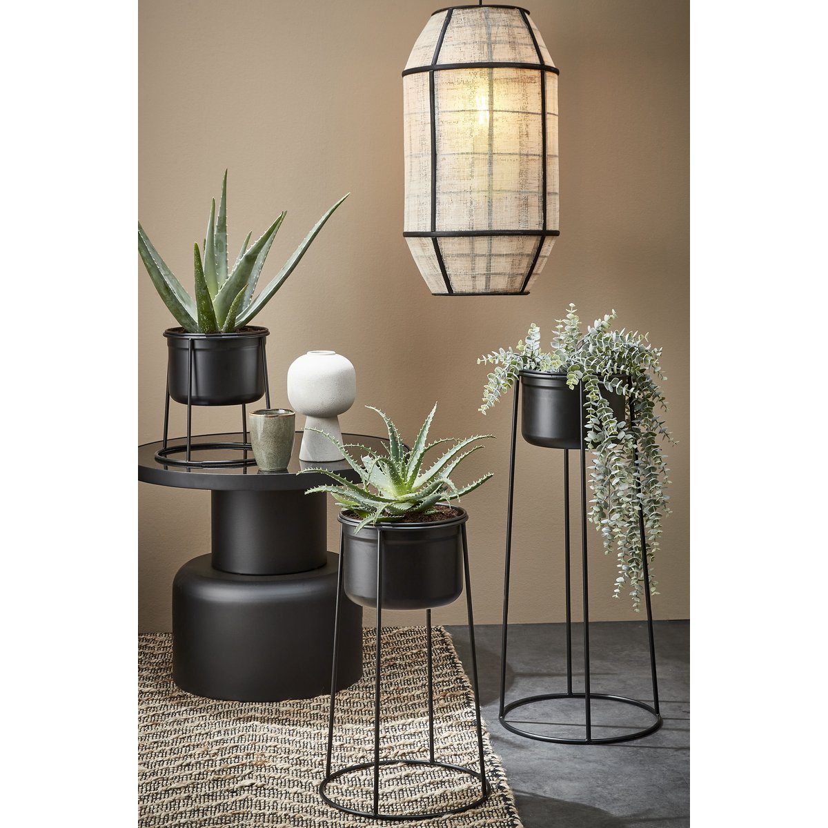 Lampe suspendue Pella - H58 X Ø33 cm - Linon - Off-blanc