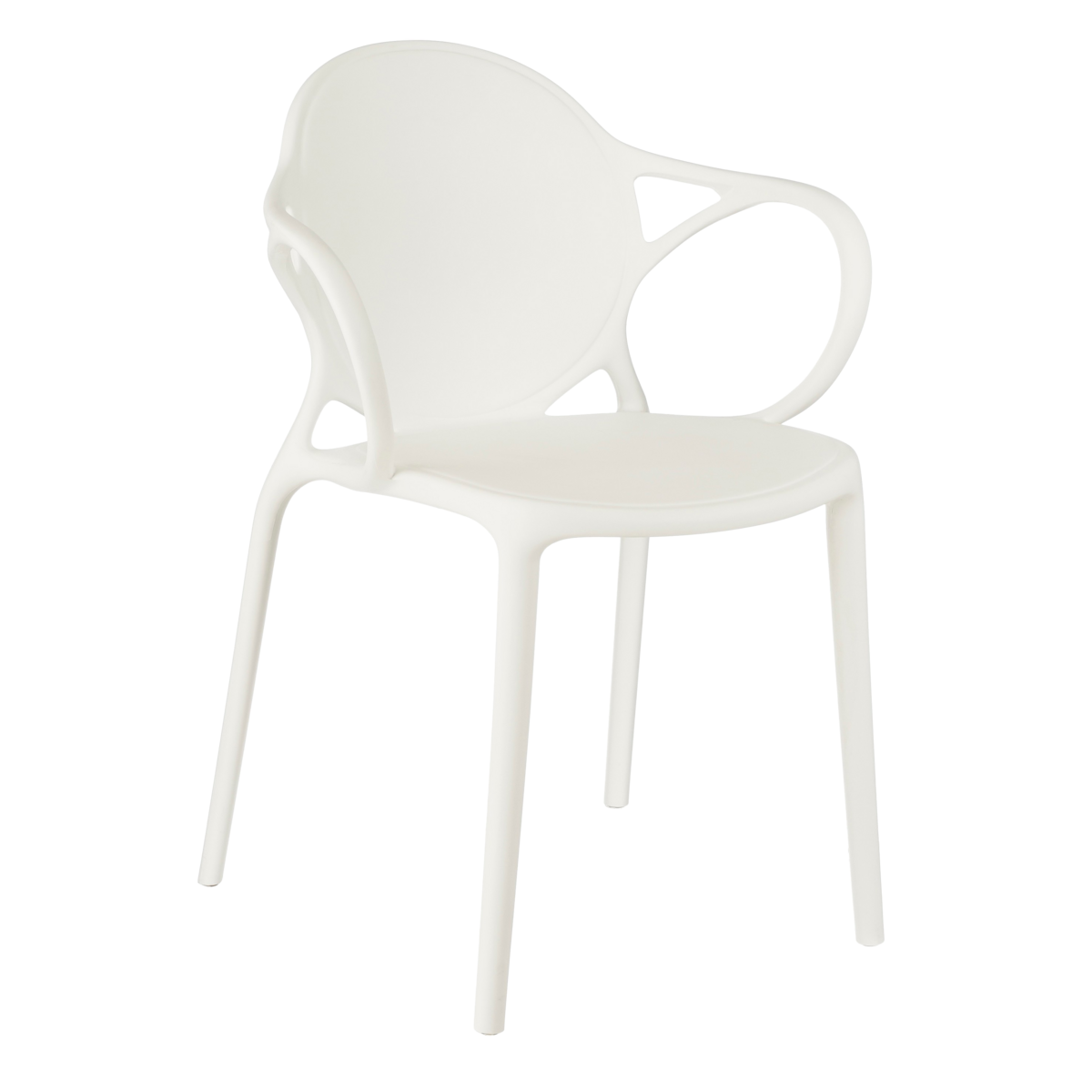 Chaise de jardin Nebraska - L56 x l57 x H80 cm - Polypropylène - Blanc