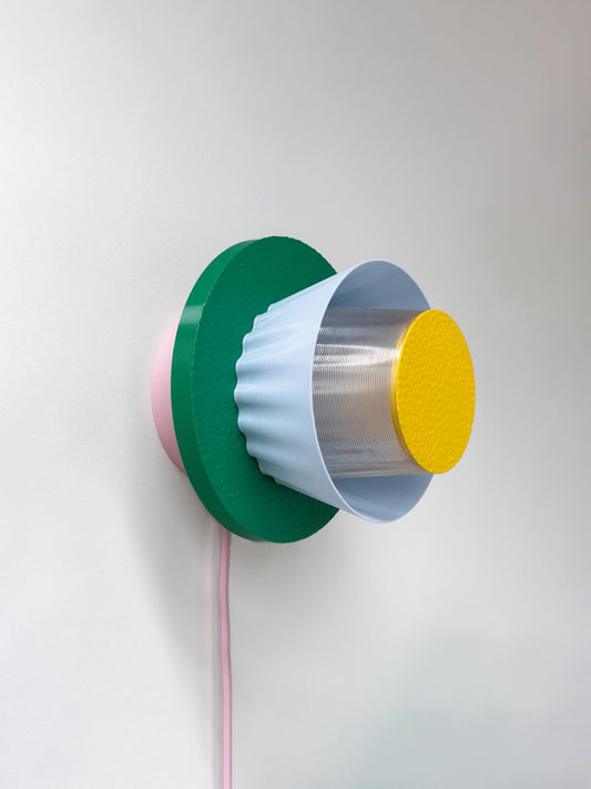 Applique Mina ø17cm + câble -  jaune/bleu ciel/vert/rose